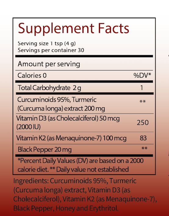 K2 + D3 Curcumin Powder