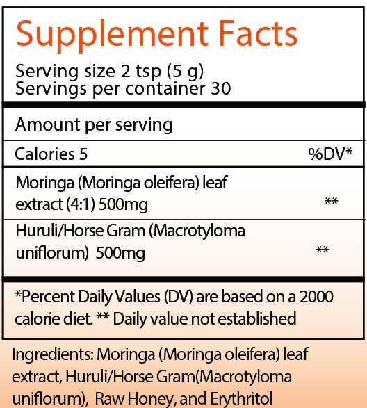 Moringa - Fast-dissolving dry scoop rich in vitamins to support immunity, digestion, and energy.