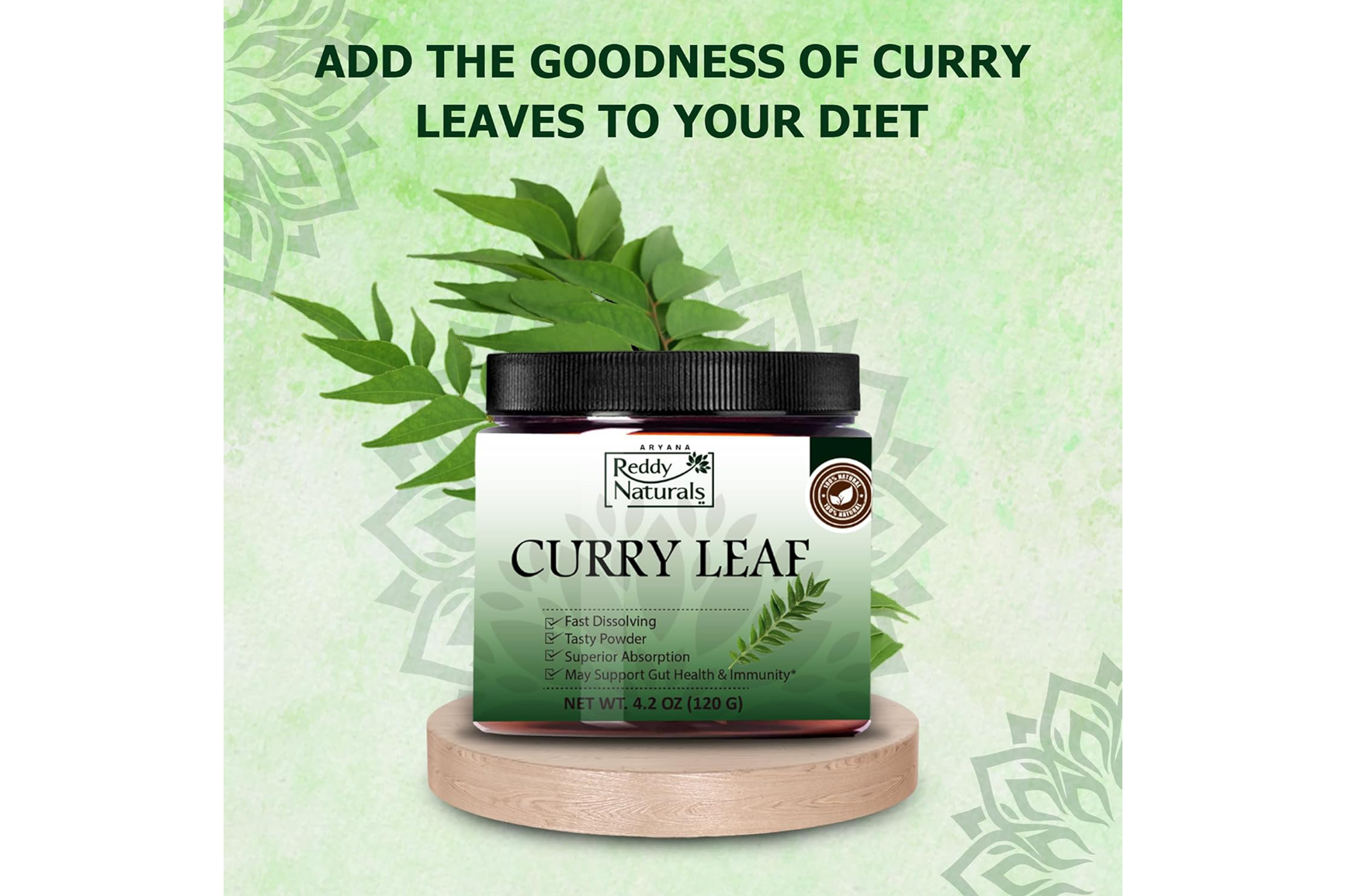 Curry Leaf Iron Boost – Dry Scoop for Energy, Digestion, Metabolism & Ayurvedic Wellness