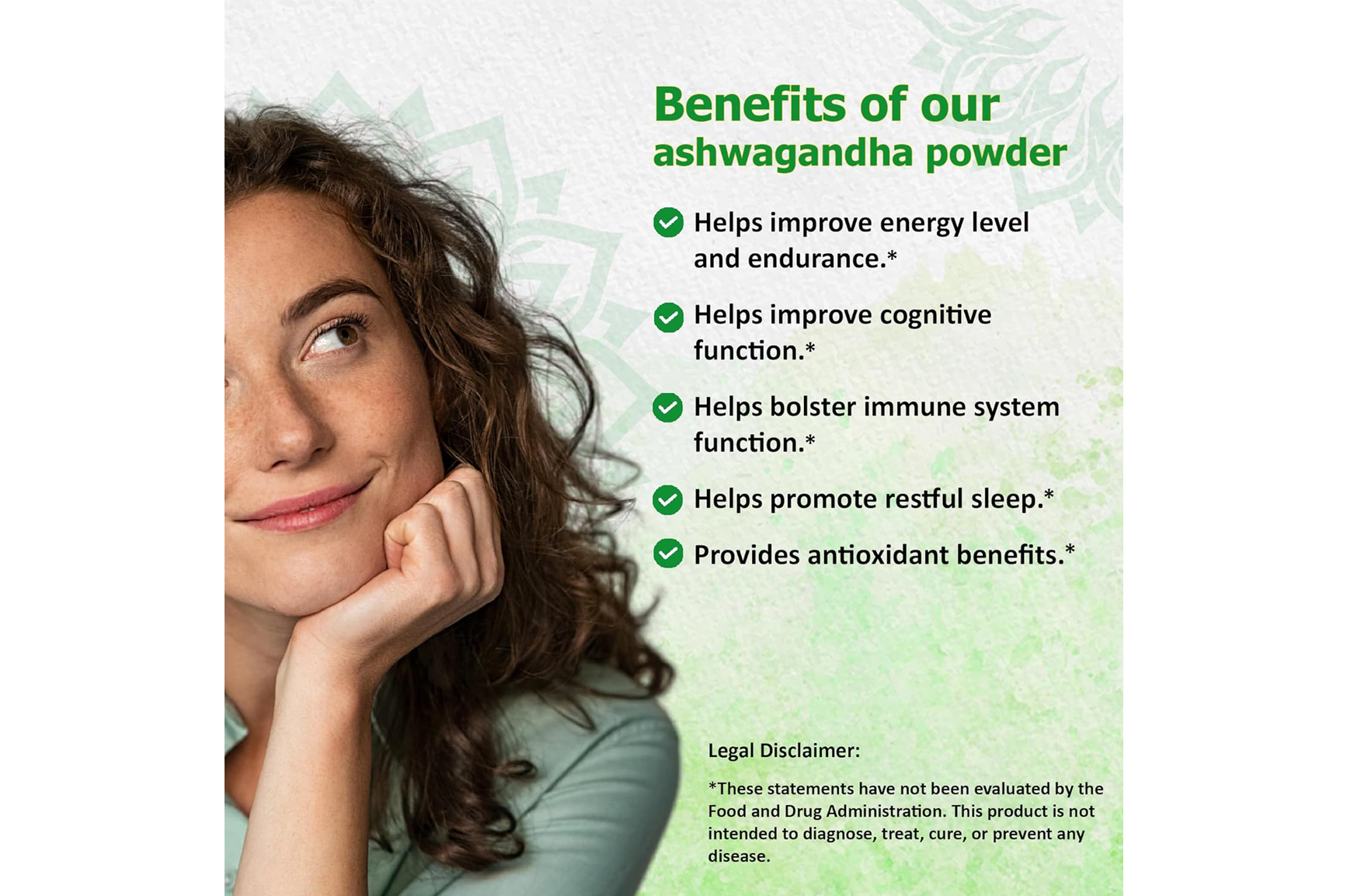 Premium Potent Ashwagandha calm dry spoon powder-Traditional Stress Relief & Focus Support