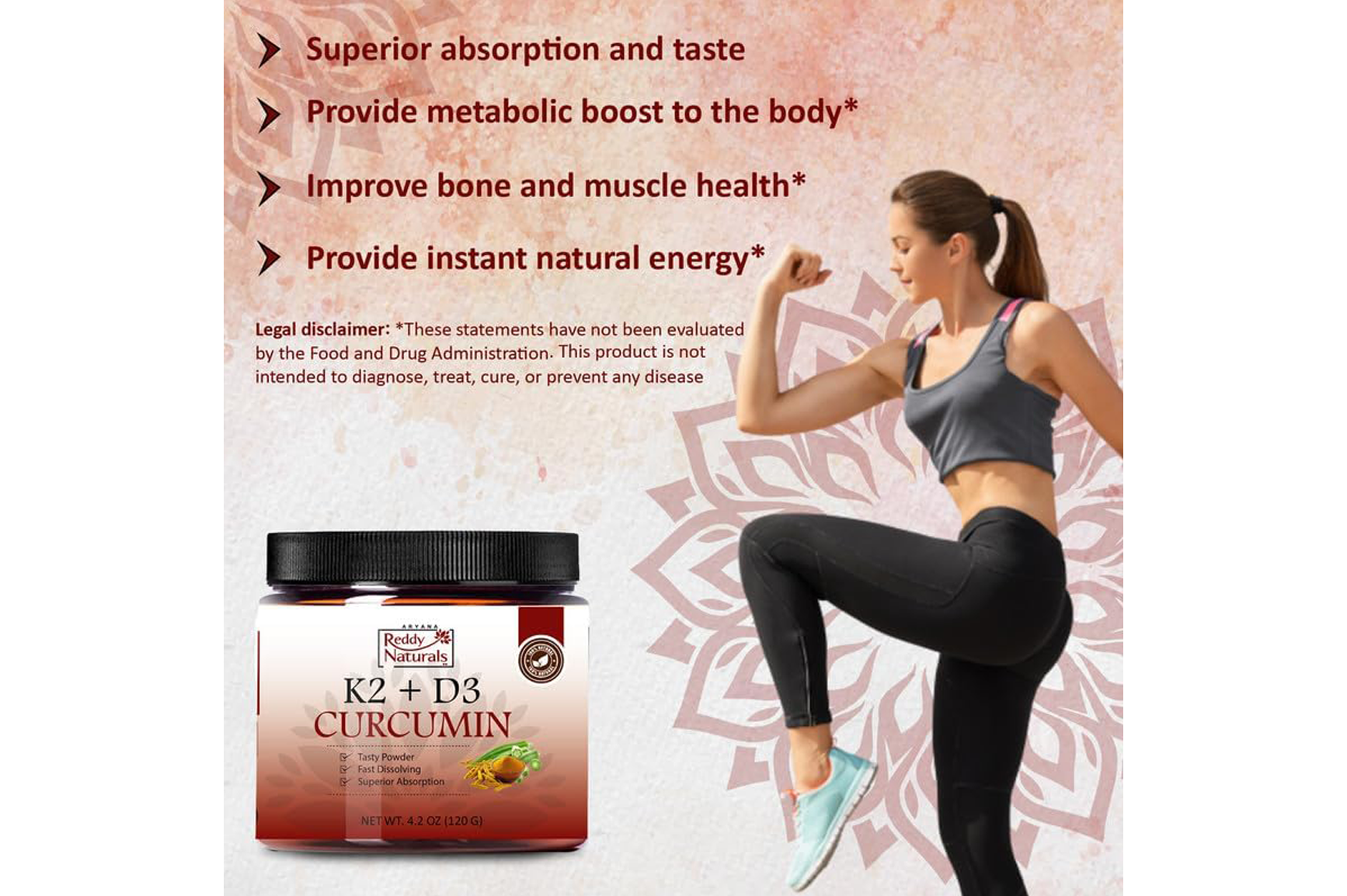 K2 + D3 Curcumin Powder