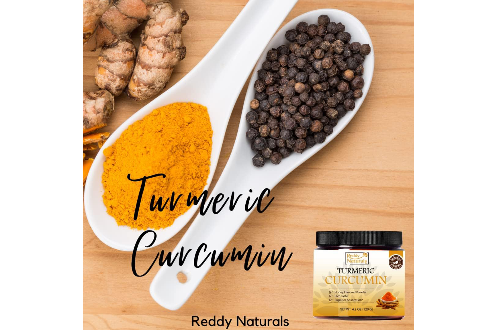 Reddy Naturals Turmeric Curcumin Supplement – Premium Turmeric Powder for Enhanced Wellness & Antioxidant-Rich Nutrition