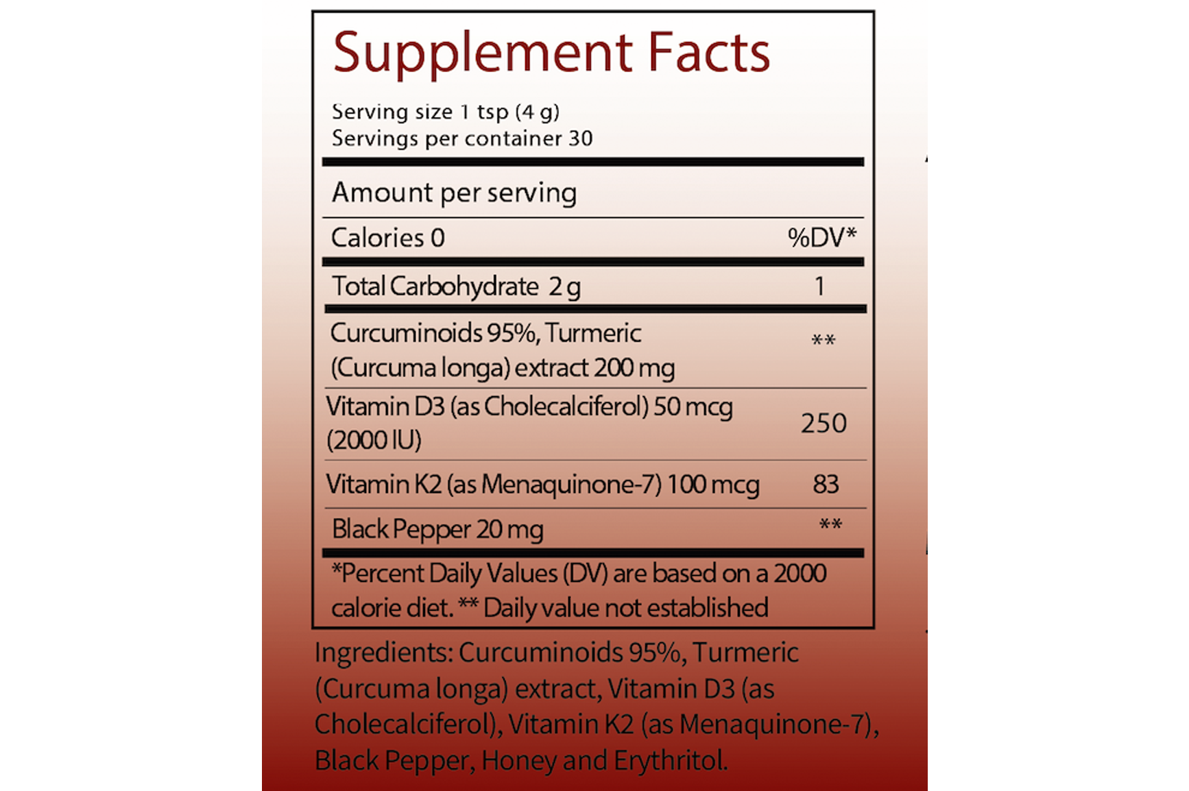 K2 + D3 Curcumin Powder