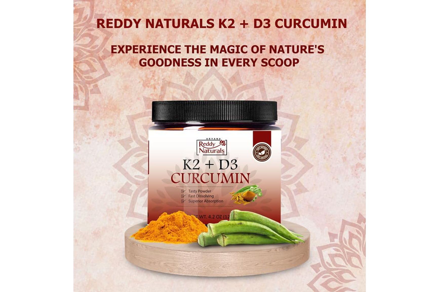K2 + D3 Curcumin Powder