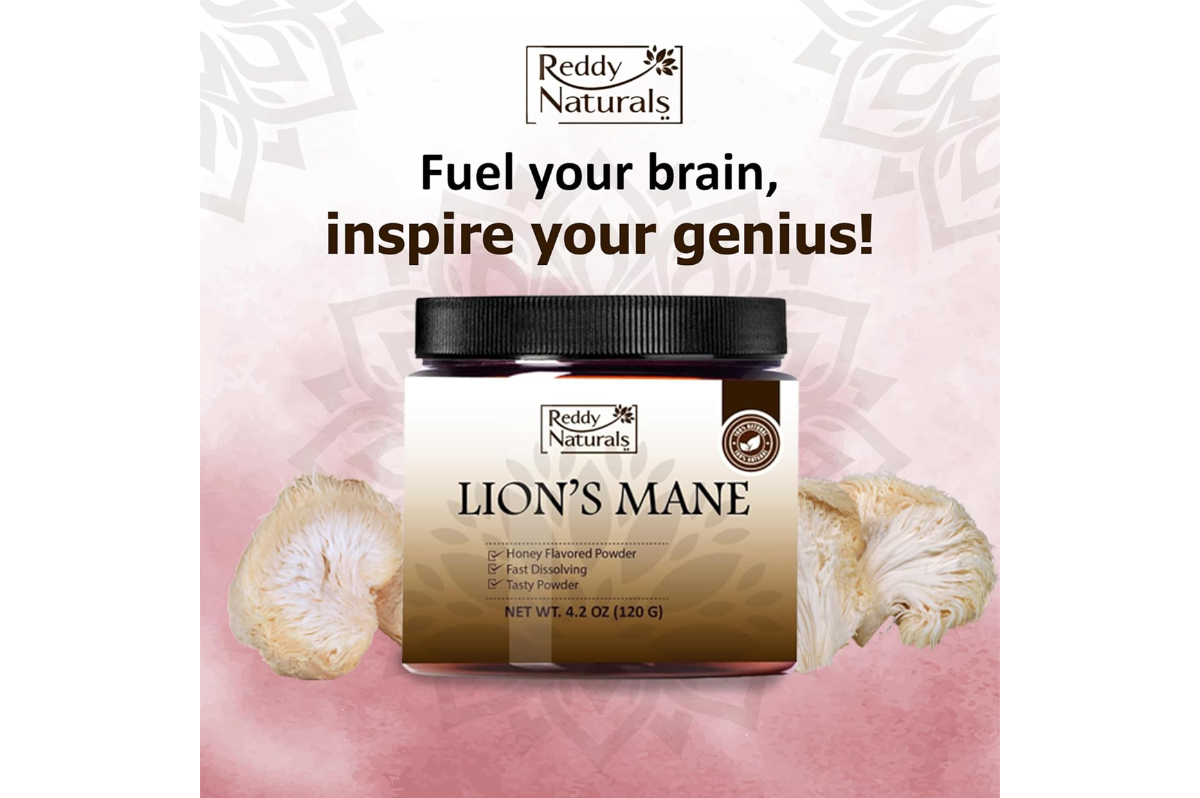 Reddy Naturals Lion’s Mane Supplement – Premium Mushroom Powder for Daily Wellness, Energy & Natural Vitality